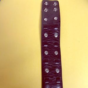 Black and silver leather bracelet